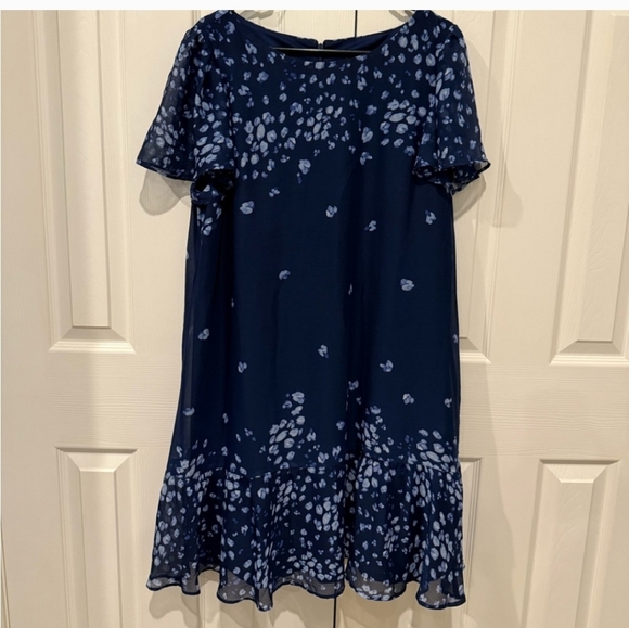 DKNY Blue Dress with White Floral Pattern - Picture 1 of 5